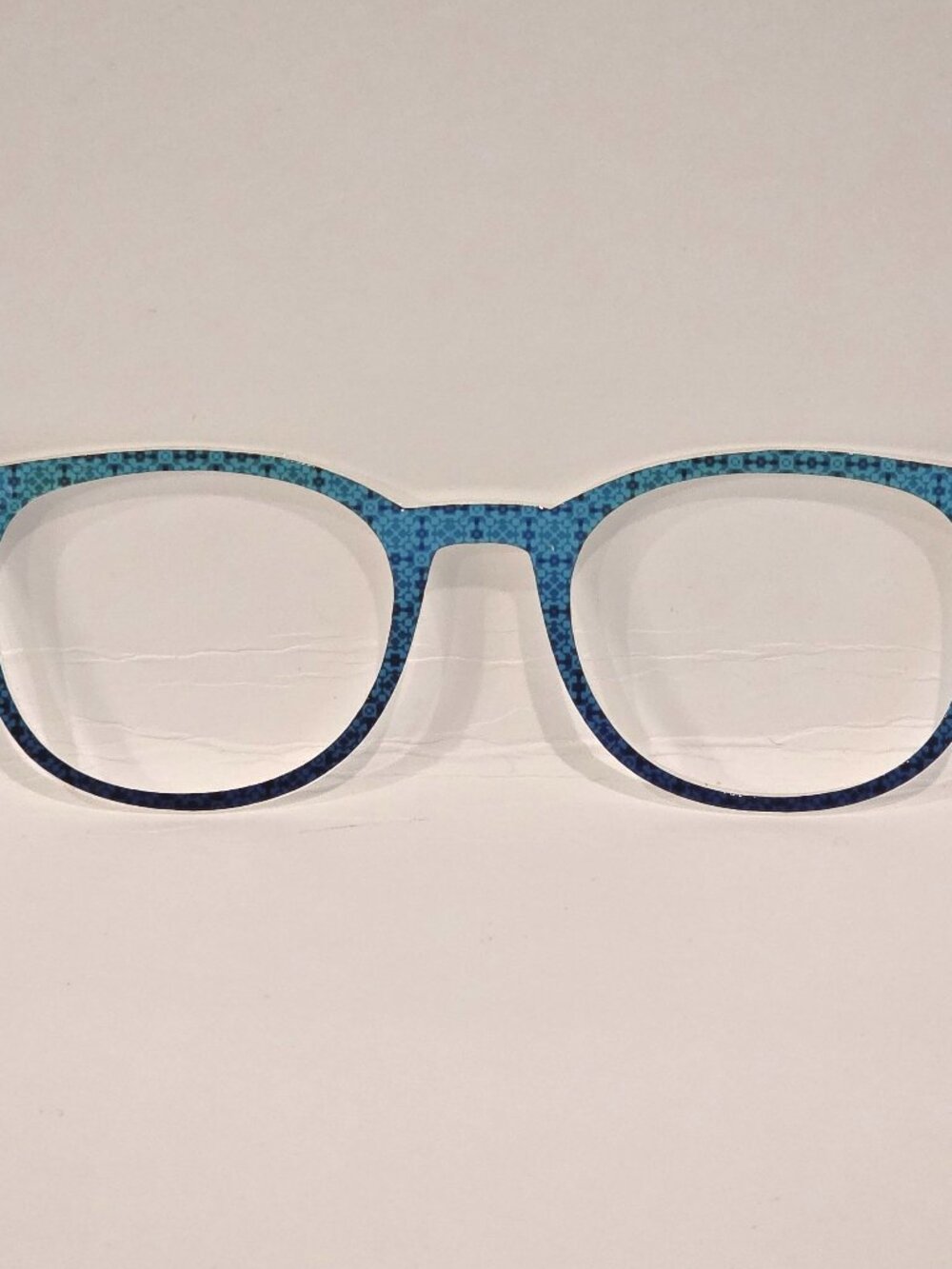Pair Compatible “Reese” Blue Green to Dark Blue Geometric Topper
